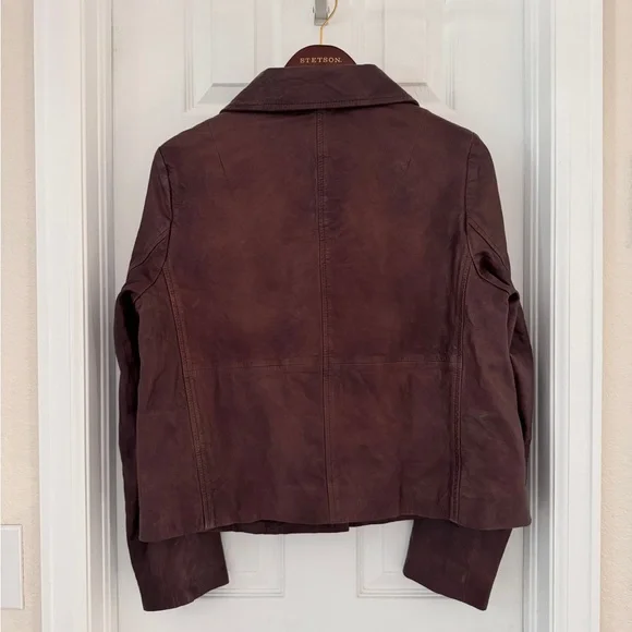 NWT Stetson Brown Lamb Leather Cropped Jacket - Picture 5 of 10